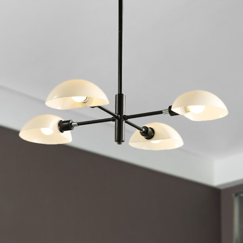 Nordic Style 1/2 Tiers Chandelier With Spoon Shade - Metal Ceiling Light (4/6/8 Lights) Black/Gold