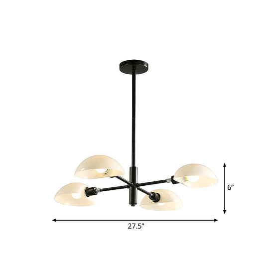 Nordic Style 1/2 Tiers Chandelier With Spoon Shade - Metal Ceiling Light (4/6/8 Lights) Black/Gold