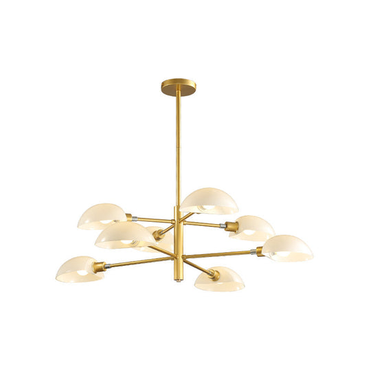 Nordic Style 1/2 Tiers Chandelier With Spoon Shade - Metal Ceiling Light (4/6/8 Lights) Black/Gold