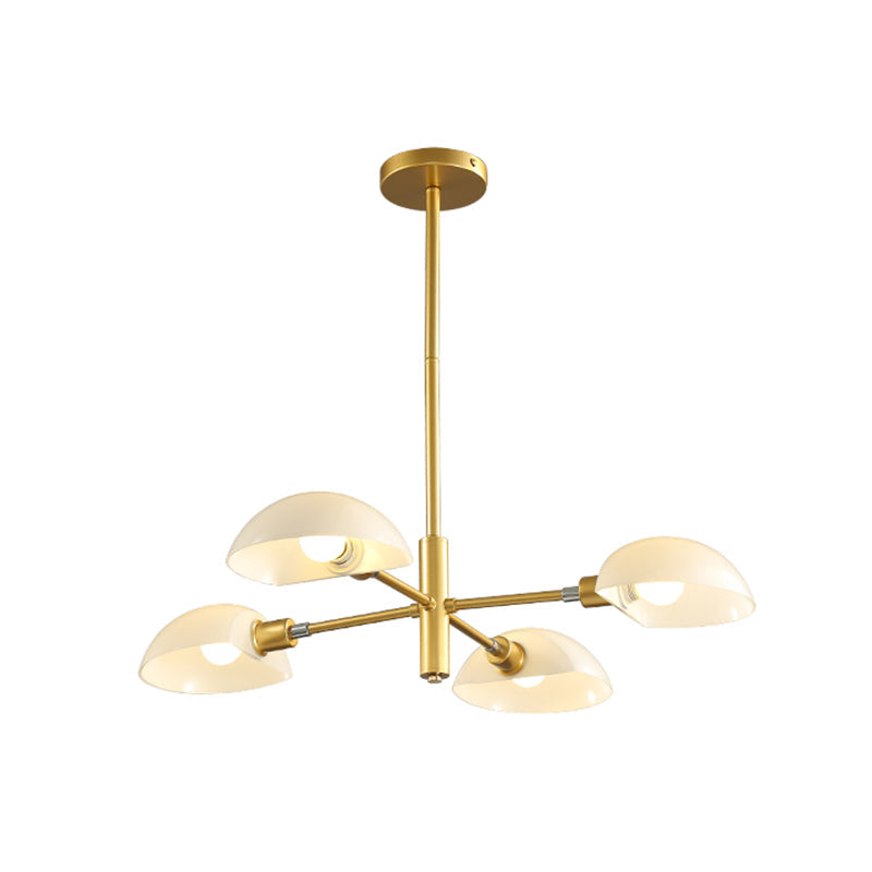 Nordic Style 1/2 Tiers Chandelier With Spoon Shade - Metal Ceiling Light (4/6/8 Lights) Black/Gold