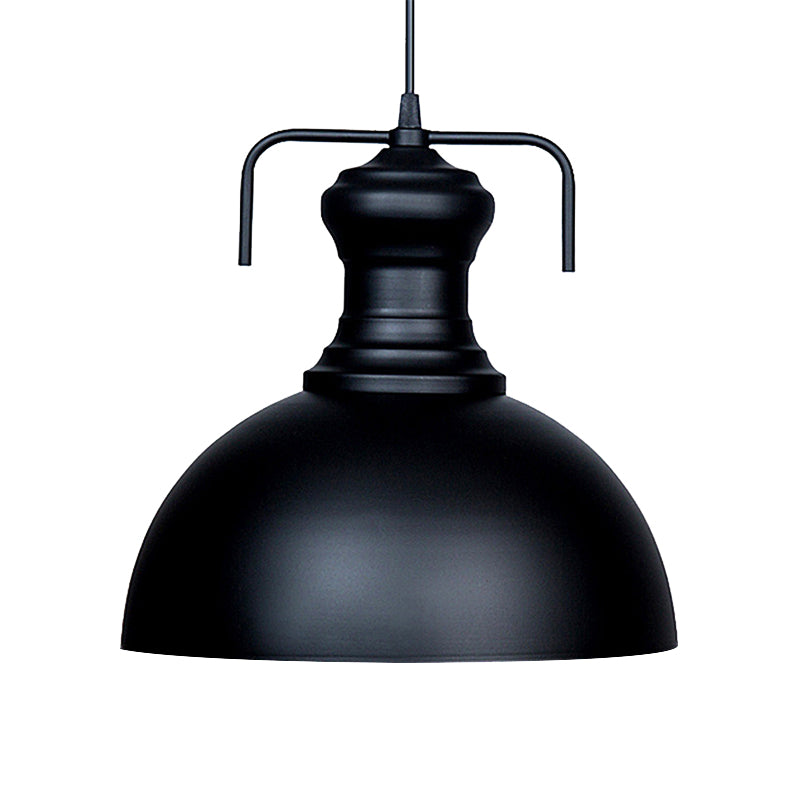 13"/16" Warehouse Dome Hanging Ceiling Light - Metal Pendant Light in Black for Dining Room