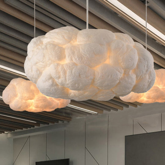 Modern Cloud Pendant Light Fixture In White - 1/2/4-Light Dining Room Ceiling Lamp 14/16 W / 14