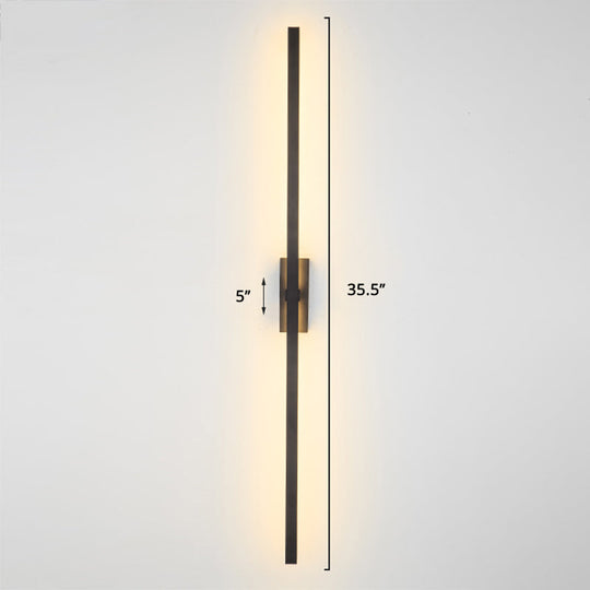 Nordic Style Rotatable Led Wall Lamp For Living Room - Modern Aluminum Light Fixture Black / 35.5 A