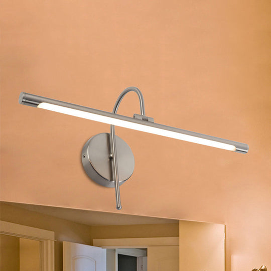 Modern Led Wall Lamp With Metal Shade - Tubular Vanity In Black/Nickel 16/20 Diameter Nickel / 16