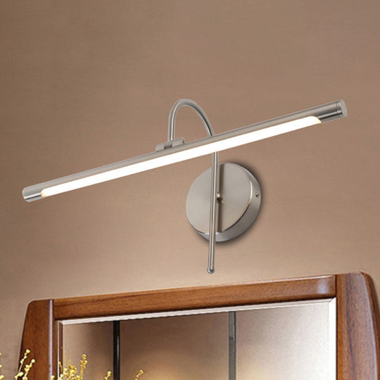 Modern Led Wall Lamp With Metal Shade - Tubular Vanity In Black/Nickel 16/20 Diameter