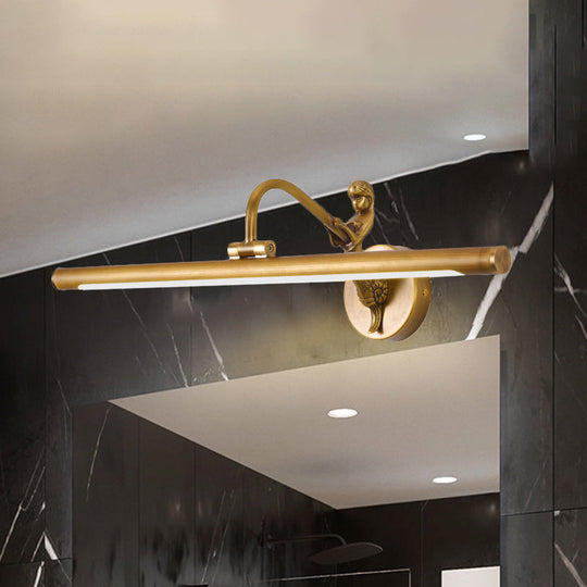 Modern Led Wall Sconce With Brass/Black Finish Mermaid Accent | Vanity Lighting Metallic 14/18 W