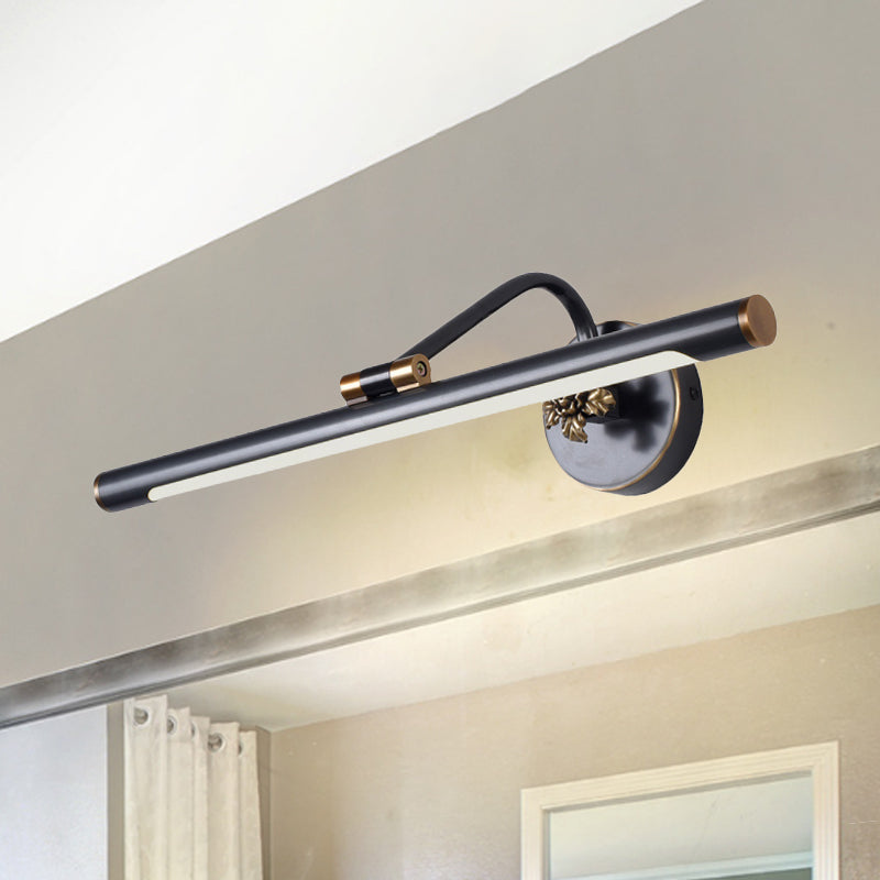 Modern Led Vanity Wall Sconce With Metal Shade - Black/Brass Finish 14/18 Diameter Black / 14