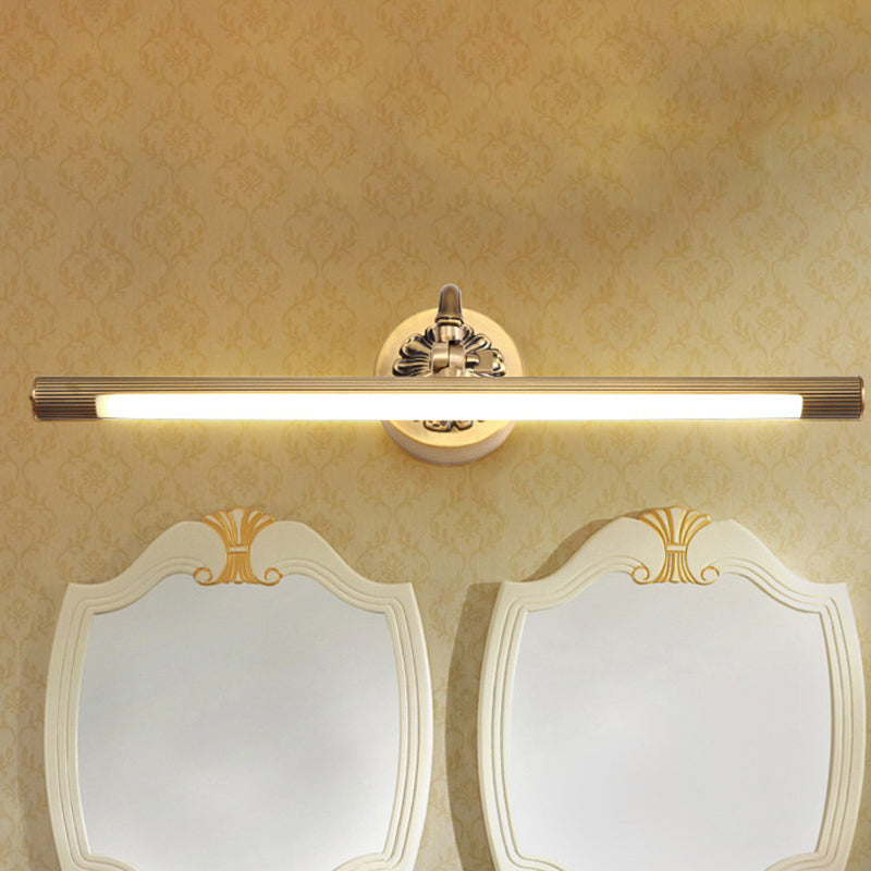 Modern Integrated Led Brass Finish Wall Sconce Light For Bathroom - Vanity Lighting 17/22 Wide