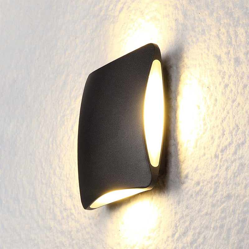 Modern Diamond Led Wall Sconce - Black Aluminum 4/6 Width Porch Light Fixture / 4 Warm