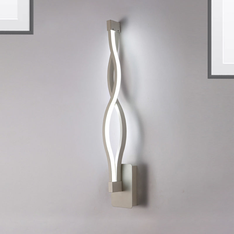 Acrylic Led Wall Sconce: Intertwined Design 1 Light Black/White Warm/White Lighting White /