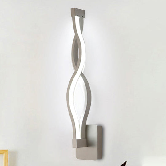 Acrylic Led Wall Sconce: Intertwined Design 1 Light Black/White Warm/White Lighting