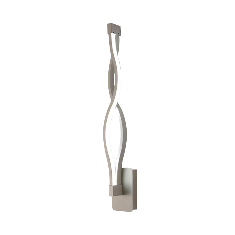 Acrylic Led Wall Sconce: Intertwined Design 1 Light Black/White Warm/White Lighting