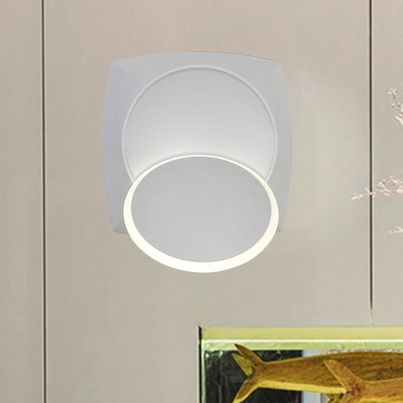 Minimalistic Rotatable Metallic Wall Sconce With Led Warm/White Lighting White /