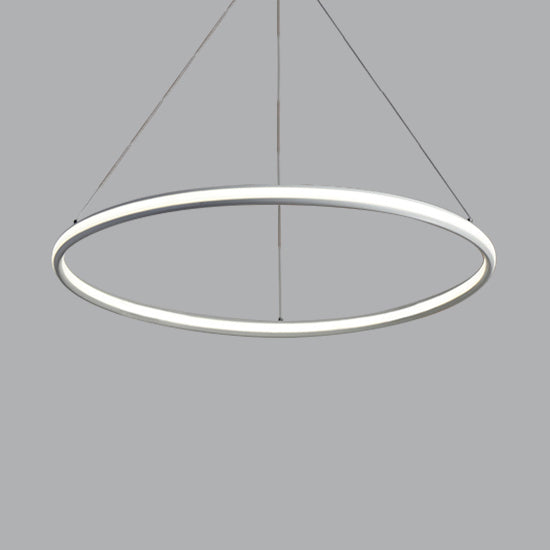 Simple Led Acrylic Ring Chandelier - Warm/White/Natural Light 1/2/3-Light Ceiling Pendant Fixture 1