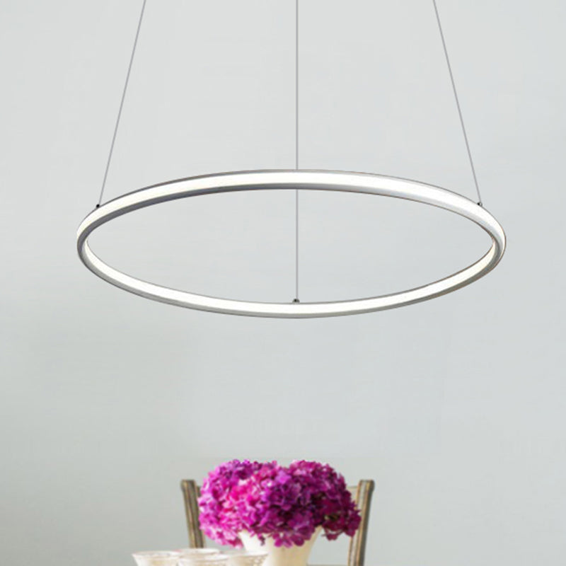 Simple Led Acrylic Ring Chandelier - Warm/White/Natural Light 1/2/3-Light Ceiling Pendant Fixture