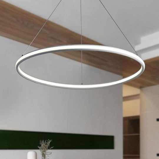 Simple Led Acrylic Ring Chandelier - Warm/White/Natural Light 1/2/3-Light Ceiling Pendant Fixture