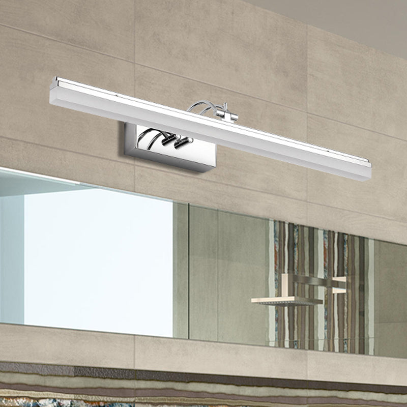 Linear Led Vanity Light With Acrylic Shade In Warm/White Silver Finish 19/23 Width / White 15.5