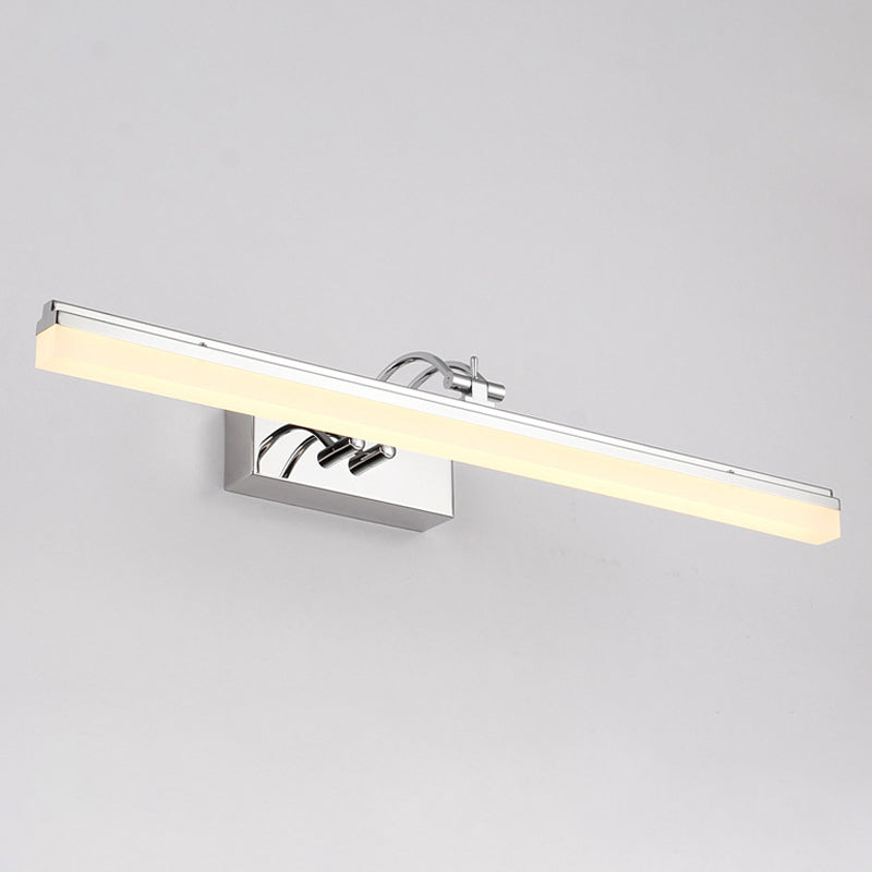 Linear Led Vanity Light With Acrylic Shade In Warm/White Silver Finish 19/23 Width / Warm 15.5