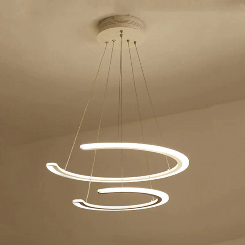 C Ring Dining Room Chandelier Acrylic LED 1/2/3 Light Postmodern Ceiling Pendant in Warm/White/Natural Light