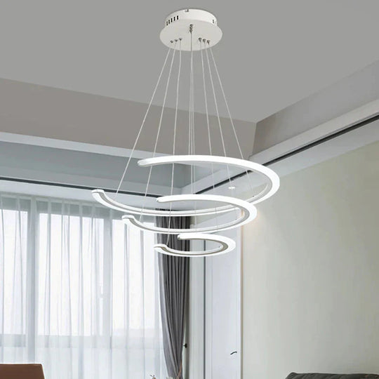 C Ring Dining Room Chandelier Acrylic LED 1/2/3 Light Postmodern Ceiling Pendant in Warm/White/Natural Light