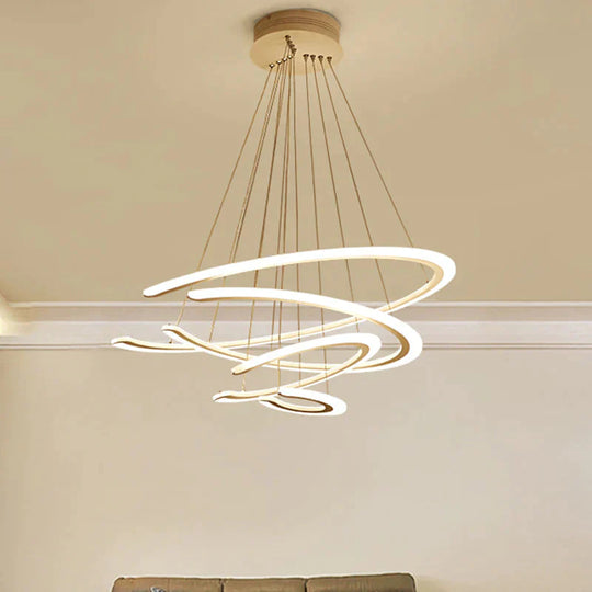 C Ring Dining Room Chandelier Acrylic LED 1/2/3 Light Postmodern Ceiling Pendant in Warm/White/Natural Light