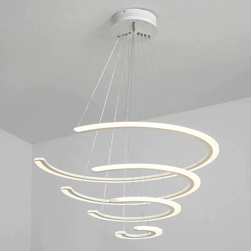 C Ring Dining Room Chandelier Acrylic LED 1/2/3 Light Postmodern Ceiling Pendant in Warm/White/Natural Light