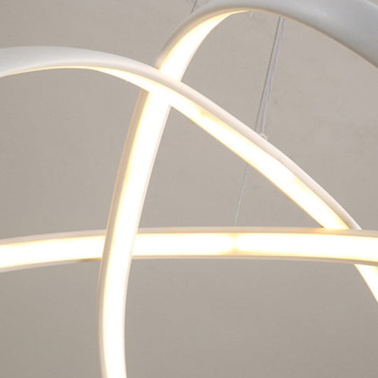 Led Single Light Chandelier: Stylish Bedroom Pendant With Twisted Acrylic Shade In Warm/White