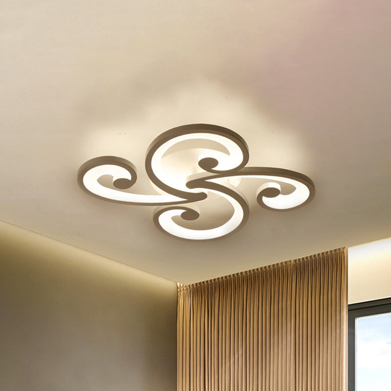 LED Petal Flush Mount Bedroom Ceiling Lamp in Warm/White/Natural Light - Modern Design