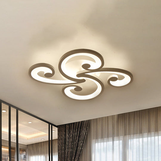 LED Petal Flush Mount Bedroom Ceiling Lamp in Warm/White/Natural Light - Modern Design