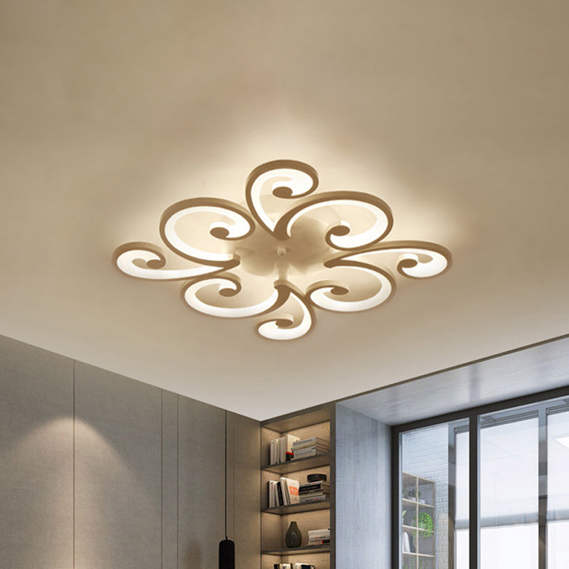 LED Petal Flush Mount Bedroom Ceiling Lamp in Warm/White/Natural Light - Modern Design