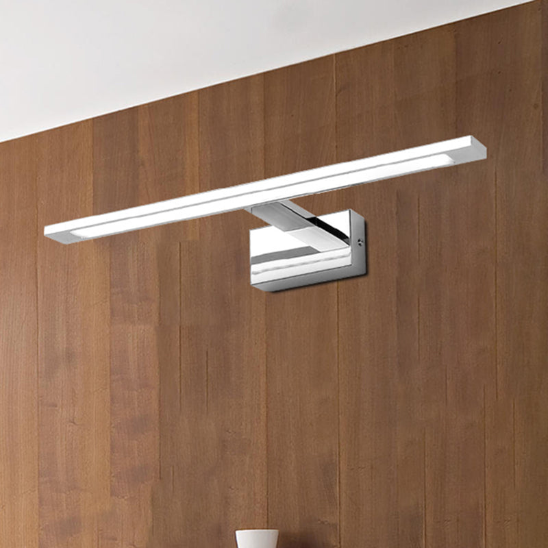 Led Bathroom Vanity Lighting - 19/23 W Rectangle Acrylic Shade Sconce Wall Light Nickel Finish