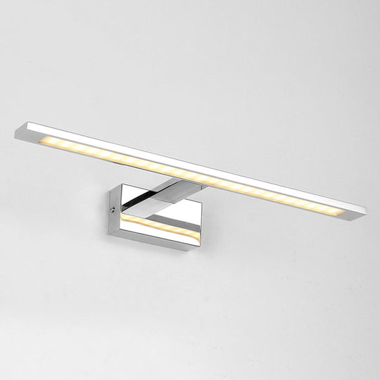 Led Bathroom Vanity Lighting - 19/23 W Rectangle Acrylic Shade Sconce Wall Light Nickel Finish