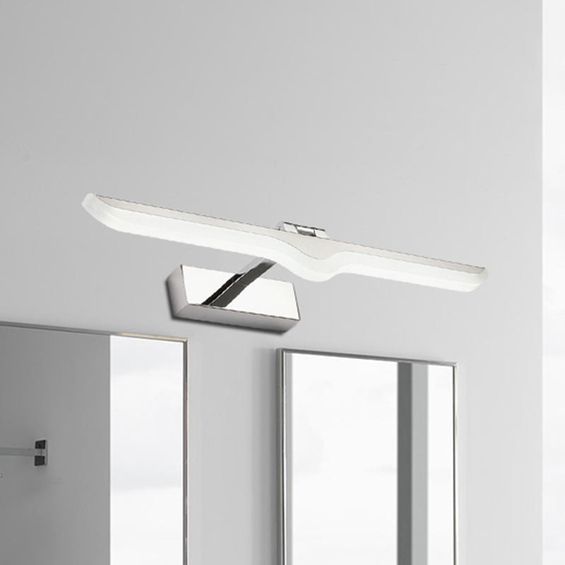 Modern Linear Acrylic Vanity Light Fixture - Led Nickel Finish Wall Sconce Lamp In Warm/White