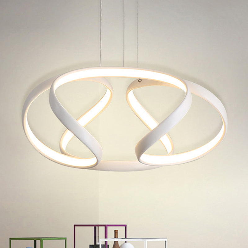 Sleek Spiral Acrylic Chandelier Pendant With Warm/White Light - Single Suspension Lamp