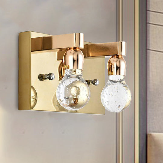 Modern Gold Bulb-Shaped Crystal Wall Sconce - Bedroom Bubble Light Fixture