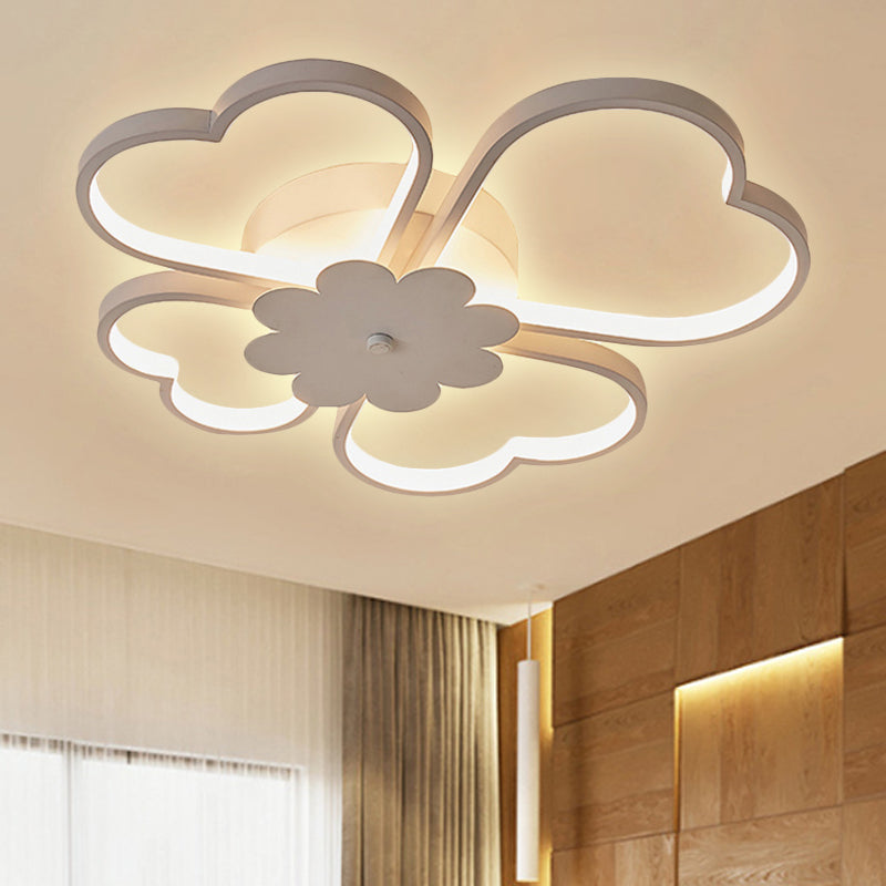 Simplicity LED Flower Ceiling Light in White/Brown - 19.5"/23.5" Wide - Warm/White/Natural Light - Acrylic Flush Mount Lamp