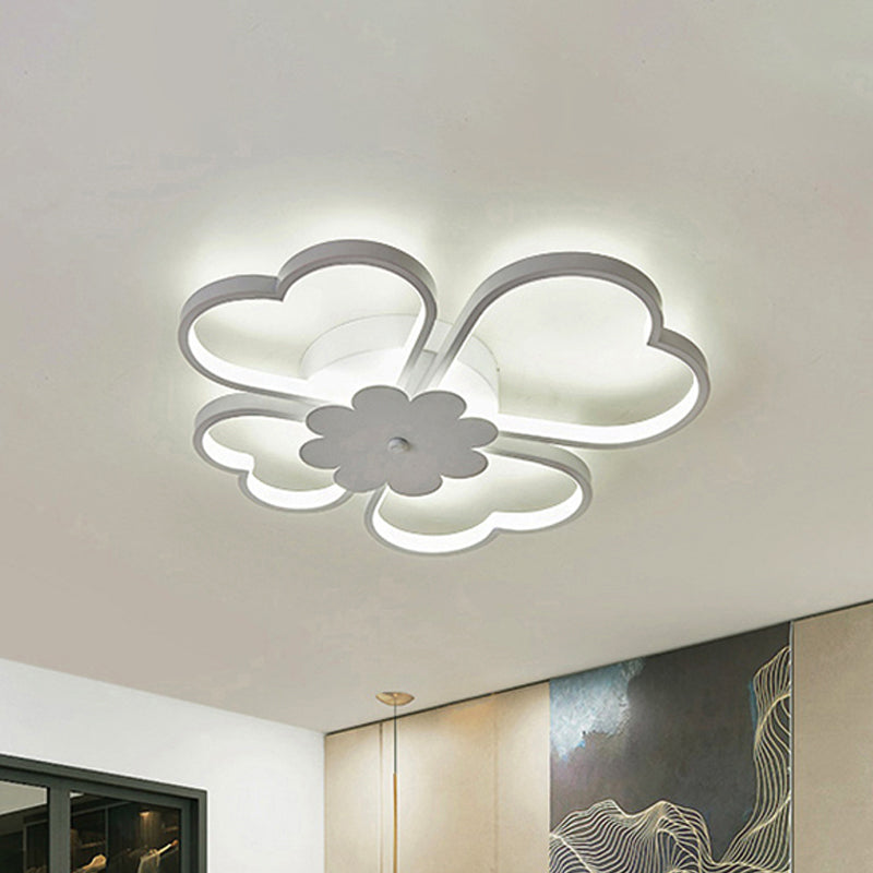 Simplicity LED Flower Ceiling Light in White/Brown - 19.5"/23.5" Wide - Warm/White/Natural Light - Acrylic Flush Mount Lamp