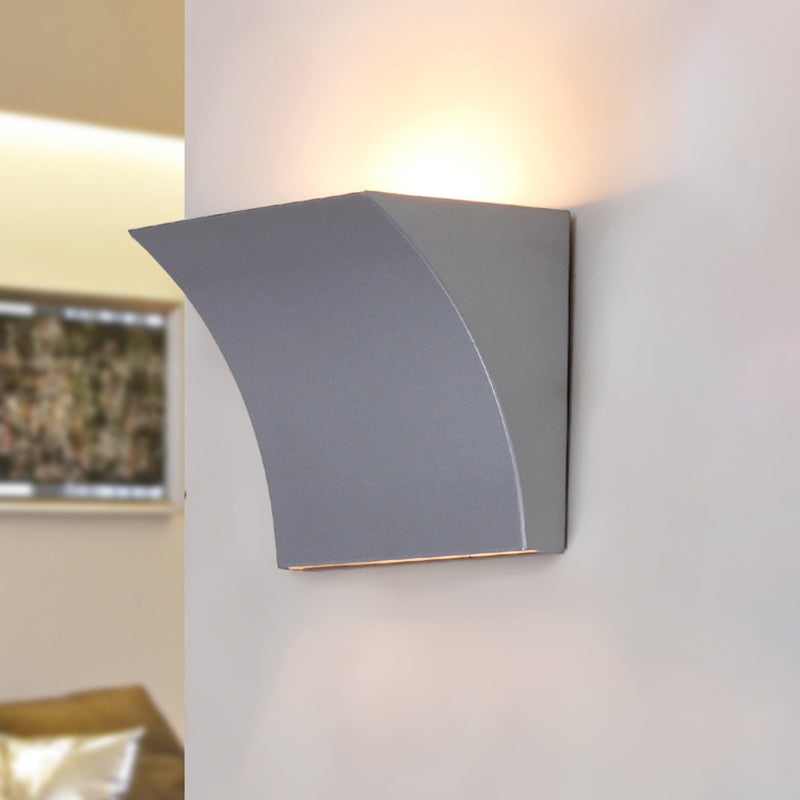 Modern Metal Led Wall Sconce Light Fixture For Living Room - Black/Silver Slide Design Silver