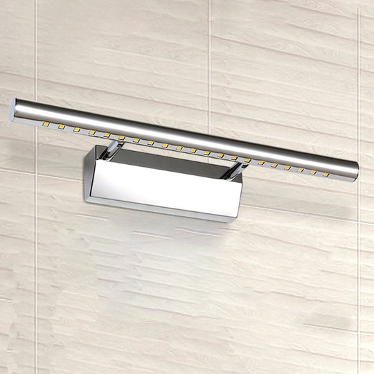 Modern Style Cylinder Vanity Wall Sconce Metallic 10/16 W Led Bathroom Mounted Lamp In Chrome