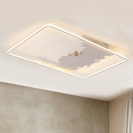 Plafonnier LED Art Déco oblong en lumière blanche/chaude, 87,6/99,1 cm de large