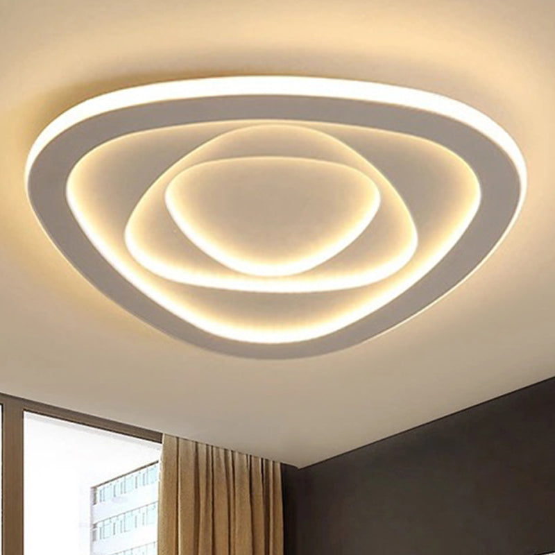 Modern Acrylic Triangle Ceiling Light Fixture - 16/19.5/23.5 Wide Bedroom Led Flush Mount Lamp In