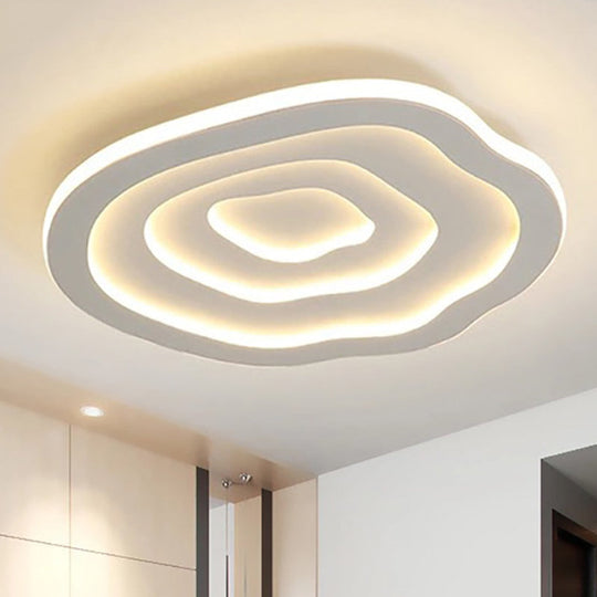 Ripple Acrylic Led Ceiling Lamp - Simple & Stylish Flushmount (16/19.5/23.5 Wide) In Warm/White