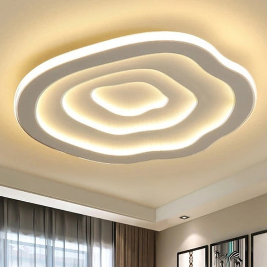 Ripple Acrylic Led Ceiling Lamp - Simple & Stylish Flushmount (16/19.5/23.5 Wide) In Warm/White