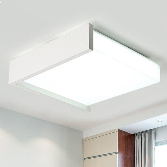 Led Flush Ceiling Light For Bedroom - 16/19.5 Wide Black/White With Warm/White And Brick Acrylic