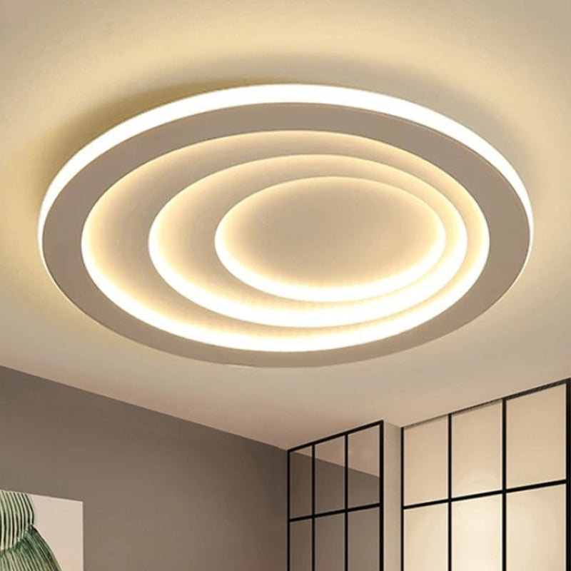 Modern Acrylic Ripples Flush Ceiling Light - 16"/19.5"/23.5" Wide - Warm/White Light