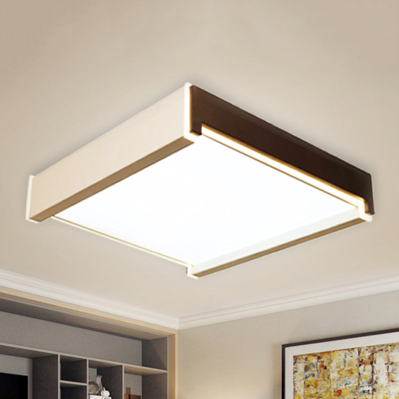 Rectangular Acrylic LED Flush Light - Modern 19.5"/27"/29.5" Wide White Ceiling Fixture with Warm/White/Natural Light