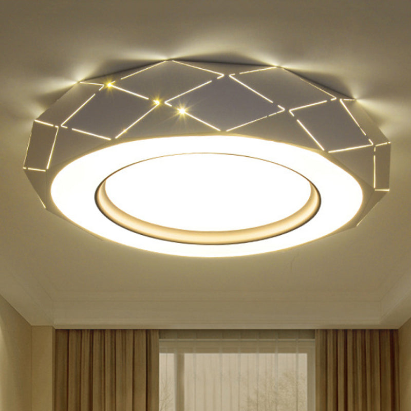 Minimalistic Acrylic Shade Led Ceiling Light In White 11/19.5/24.5 Wide