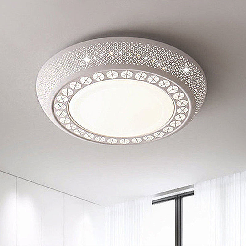 Modern White Led Flush Mount Ceiling Light With Acrylic Cover