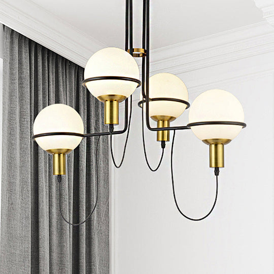 Contemporary 2/4-Light Gold Hanging Pendant Chandelier with Clear Glass Shade