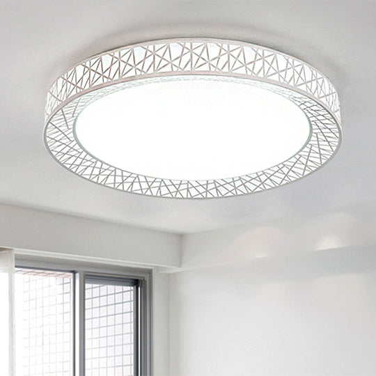 Contemporary LED White Flush Mount Lamp for Bedroom - 15"/19"/23" Wide Ring Acrylic Flush Lighting Fixture